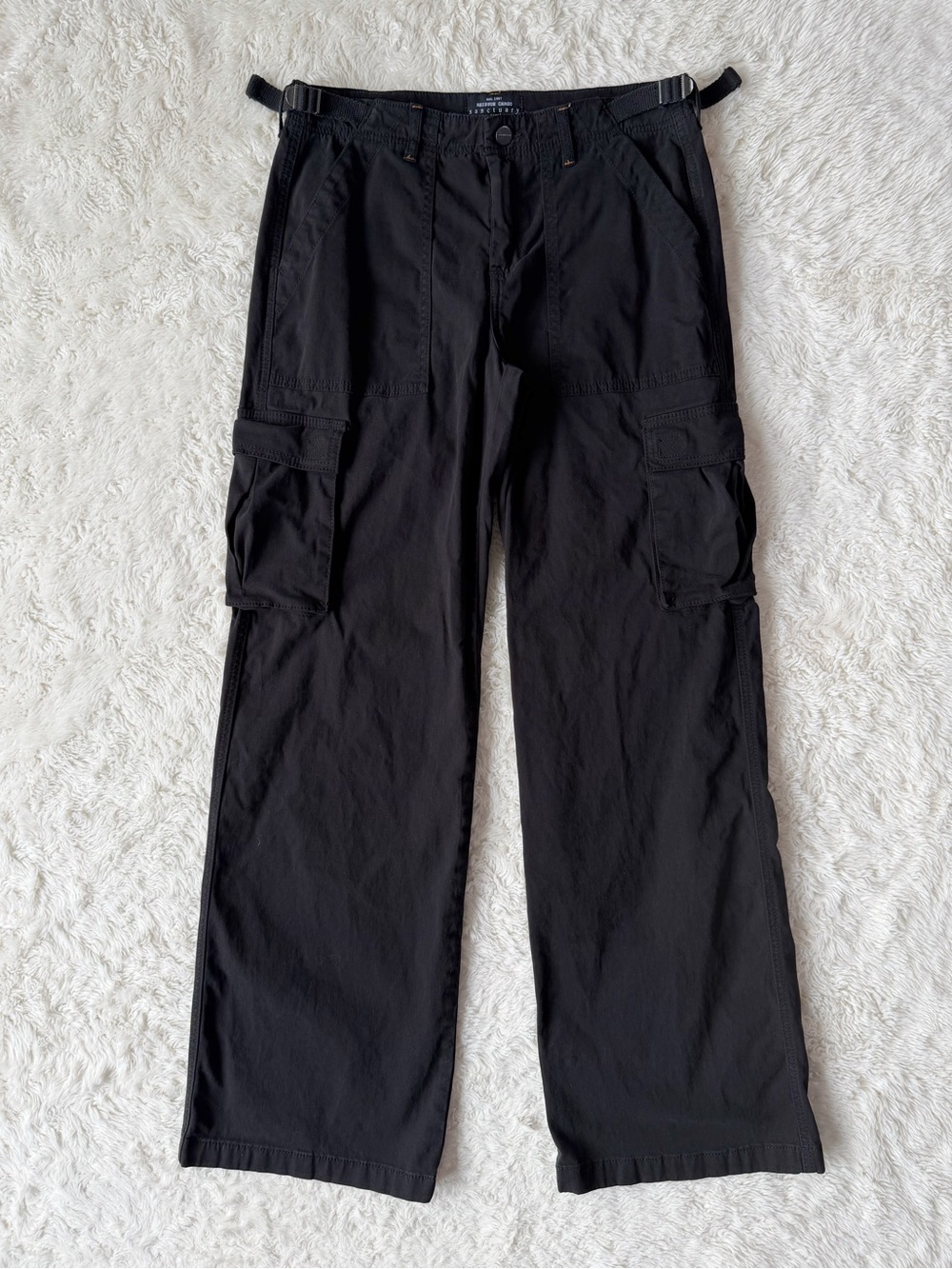 Sanctuary Woman Black Cargo Utility Relax Wide Leg Pants XS Contemporary Preppy
